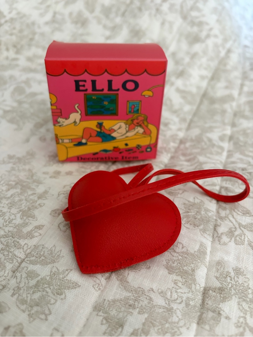 ELLO Red Heart Bag Charm for Women